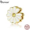 Бусины Bamoer Little Daisy с квадратными отверстиями для изготовления ювелирных изделий, настоящее серебро 925 пробы с ослепительным покрытием, подвеска для оригинальных браслетов, браслет