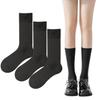 Black and White Socks for for Spring and Regular Crew Set Pairs of Black [AQshop] [Smooth, High-density Cotton] Women, School, Business, Work,