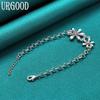 925 Sterling Silver Purple AAA Zircon Flower Bracelet
