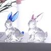1PC Desktop Decoration Cute Crystal Crafts Home Decoration Mini Decoration Creative Crystal Rabbit Ornament Small 56x28x68mm