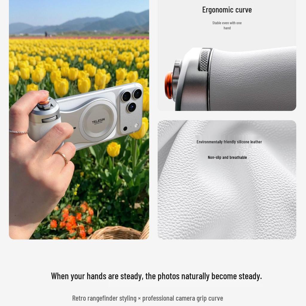 Telesin Рукоятка для мобильной фотографии для iPhone 17 Pro/Max с Bluetooth и беспроводной зарядкой