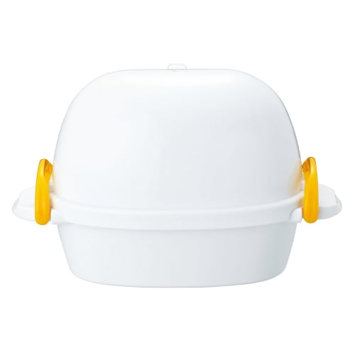 Akebono Sangyo Egg Boiler, 2-Egg Capacity, Approximately 16.8cm Wide x 10.1cm Deep x 10.5cm High, Made in Japan, RE-277, White