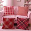 ART Red Retro Plaid Pillow Case Pattern Printing Pillowcase Living Room Sofa Cushion Cover Bedroom Room Decor