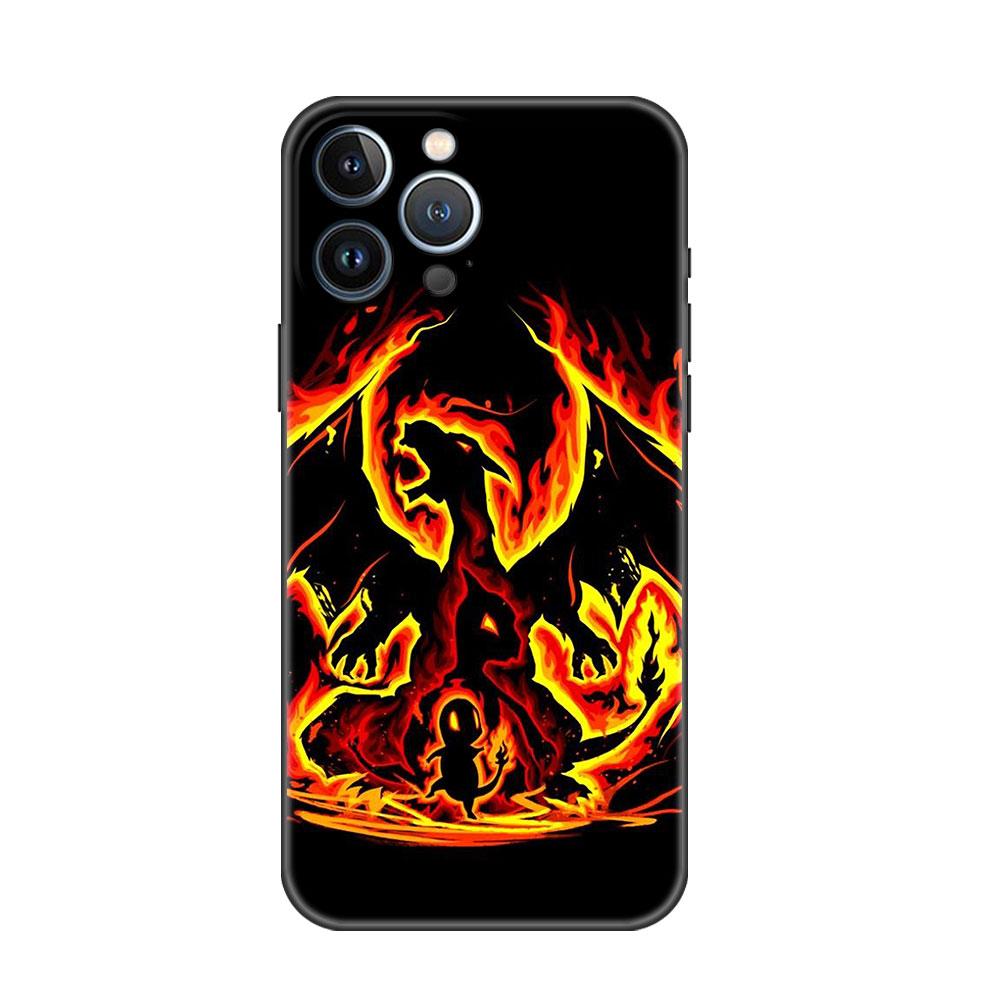 Чехол Case Для Apple iPhone 14 11 13 7 12 15 Pro 7 XR XS Max 8 Plus 6 14Pro 13Mini Черный Мягкий Телефон Coque Покемон Пикачу Крутой