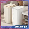 10L/12L Bathroom Trash Can Slim Trash Can with One-Touch Lid Bathroom Kitchen Garbage Bin Plastics Garbage Bin Home Supplies
