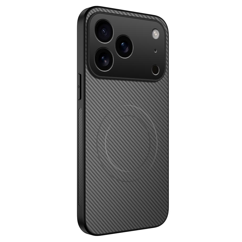Ультратонкий магнитный кожаный чехол из углеродного волокна для iPhone 17 Air 16E 16 15 14 13 Pro Max для Magsafe Ударопрочный военный чехол