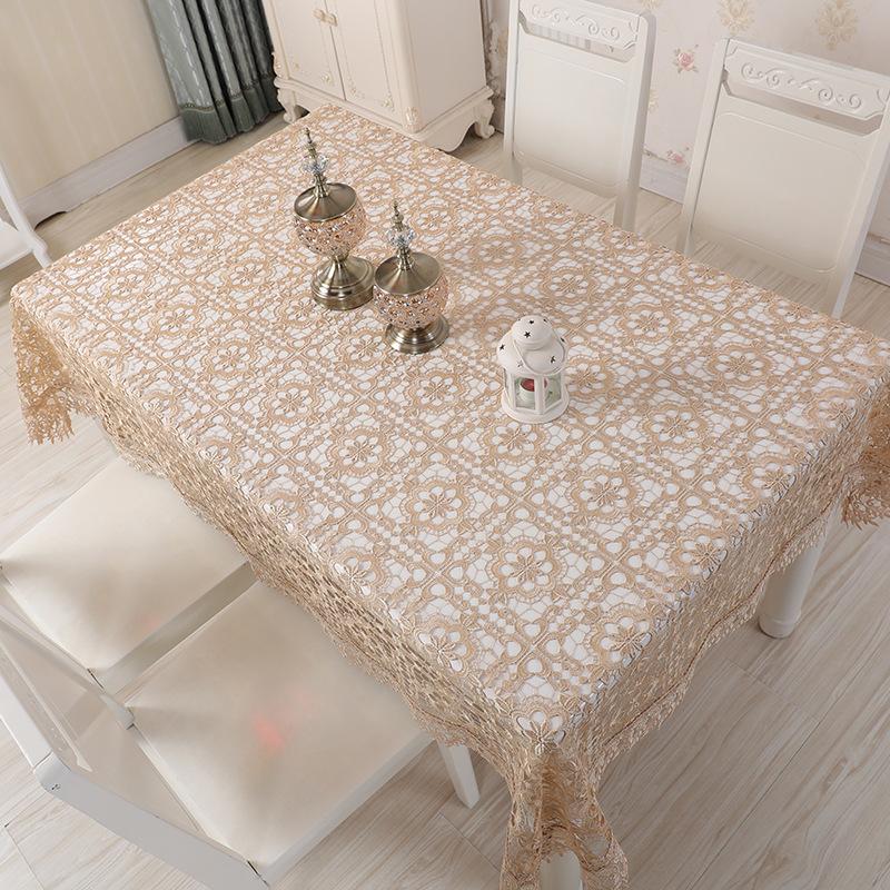 Home Room Decor Hollow Out Table Cloth Wedding Decor Translucent Table Cover Round Square Tea Table Cover Dinning Tablecloth