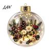Warm LED Night Lights Glowing Christmas Story Ornament, Mini Holiday Scene in Ball Hanging Decoration, Winter Decor Light Up Acrylic Clear Pendant for