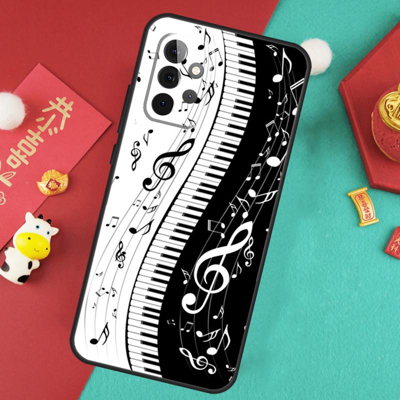 Музыкальный чехол с клавишами пианино для Samsung Galaxy A13 A33 A53 A15 A25 A35 A55 A54 A34 A14 A71 A51 A12 A32 A52 Чехол