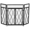 Fireplace Safety Screen Fireplace Protection Foldable 3 Panel 120 Cm Xx 79 Cm Black