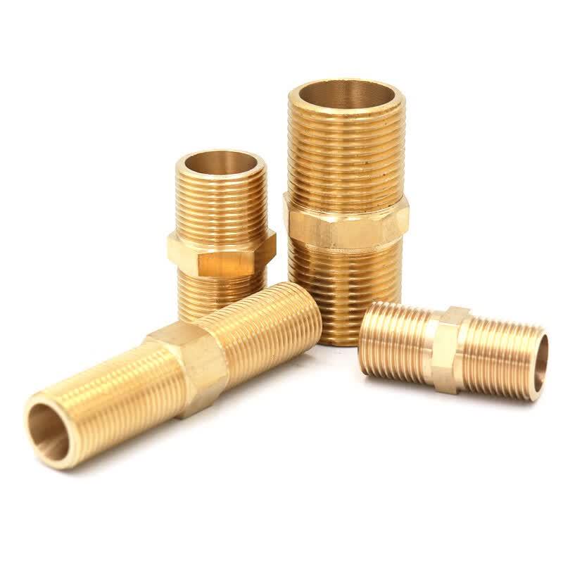 BYaf-555 Copper Double Male Thread Straight Connectors
