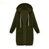 Autumn and Winter Women‘s European and American Hooded Long-sleeved Mid-length Sweatshirt and Fleece Long Coat
