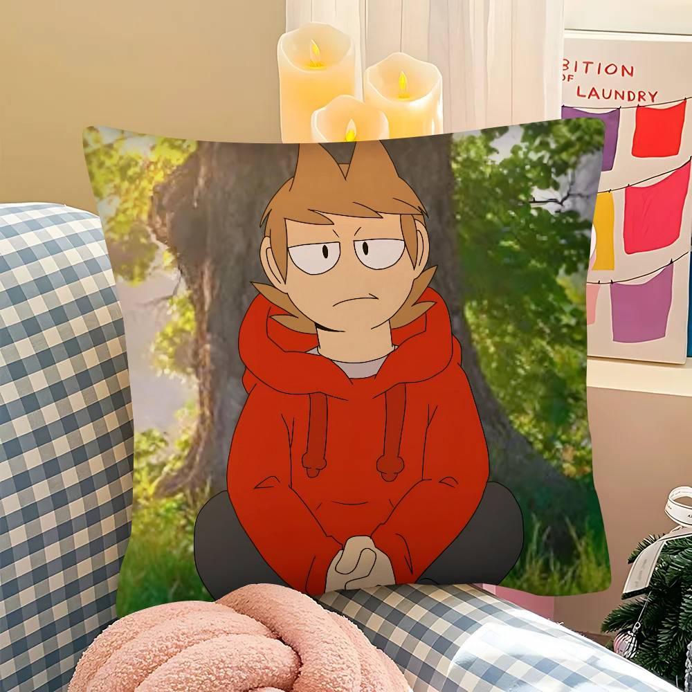 ПК Аниме Eddsworld Торд Наволочка Модная Квадратная Наволочка Спальня Диван Комната Декор Ins Досуг