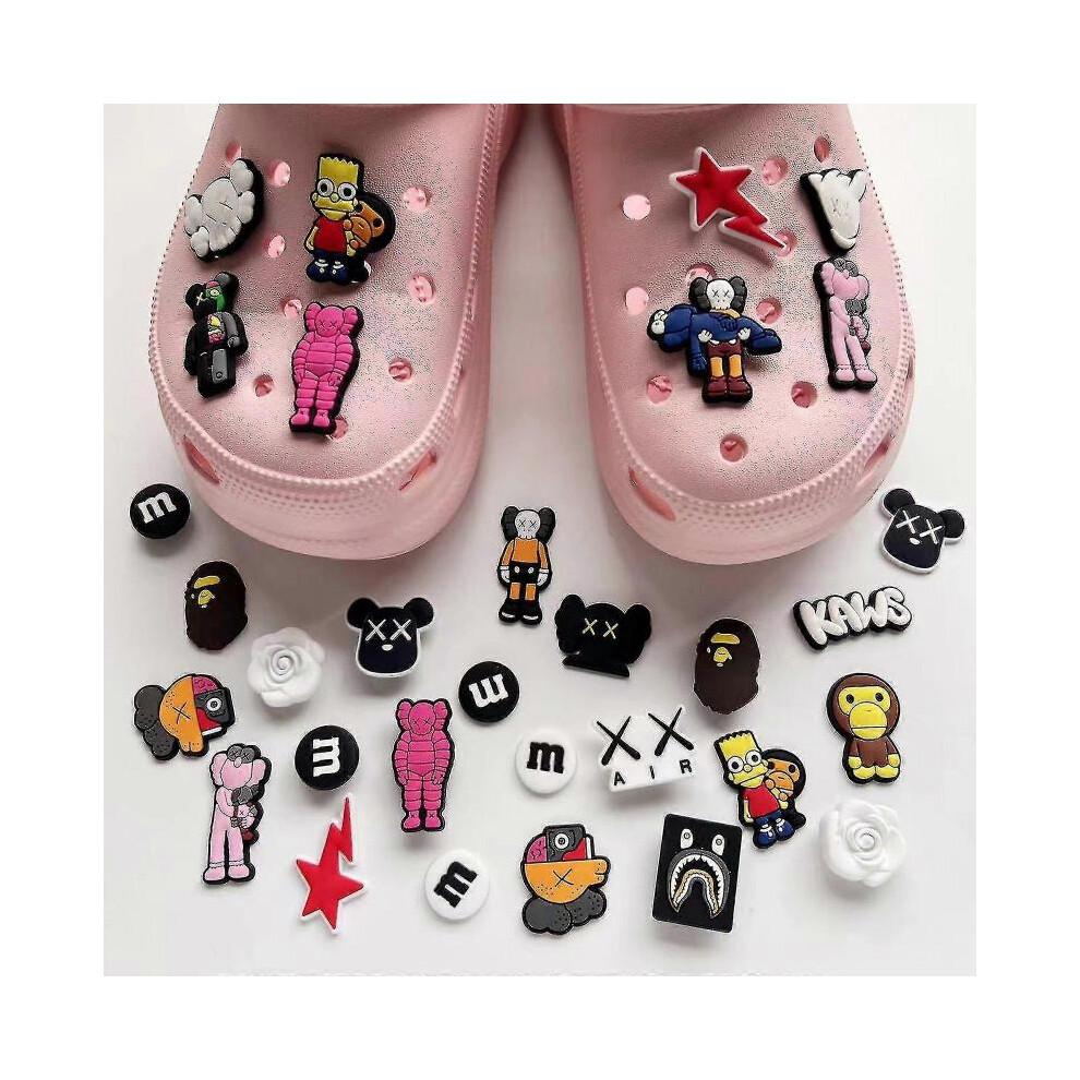 18 шт. Шармы для обуви Crocs, Милые мультяшные, Крутые шармы для обуви для детей, Бумажные слайд-шармы для браслетов, Аксессуары для украшения сандалий