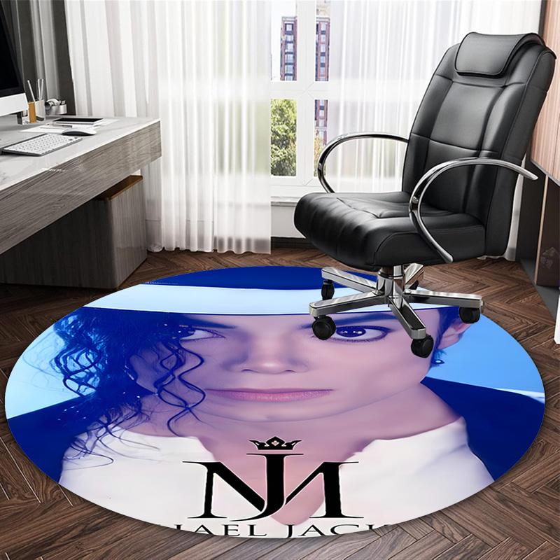 1pc Michael Jackson Carpet, Round Rug, Comfortable, Suitable for Entryways, Living Rooms, Office, And Bedrooms, Christmas Decoration