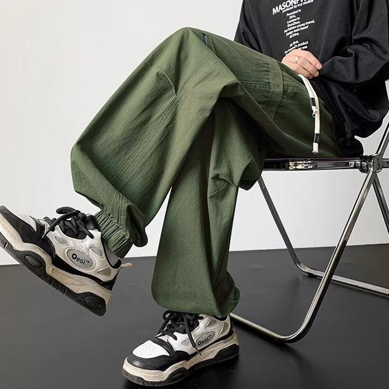 2024 Fashion Men's Loose Retro Fashion Casual Straight Crop Pants
