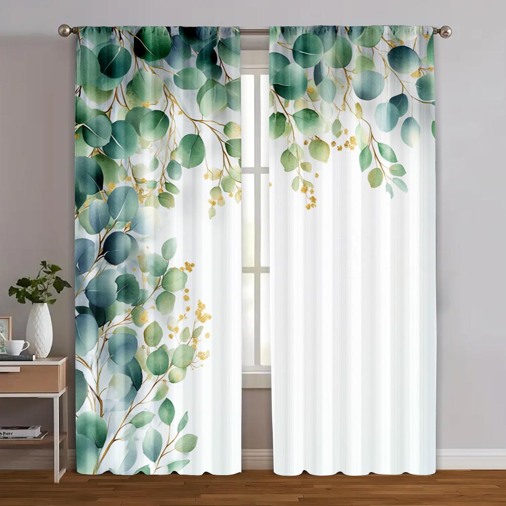 2pcs, Curtains Roller Blinds Romantic Under the Flowers Fabric (without Rod) Room Decor Use for Living Room, Bedroom, Kitchen,