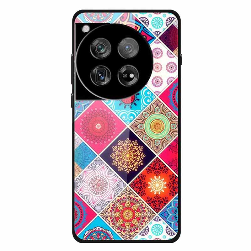 For OnePlus 12 5G Phone Case Pattern Printing Tempered Glass Shockproof Cover
