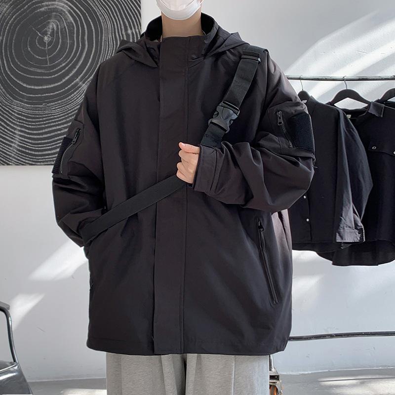 Jacket Jacket for Men Spring and Autumn New Style Harbor Wind Spring Baseball Suit for Male Teenagers Handsome Cardigan Hooded Coat