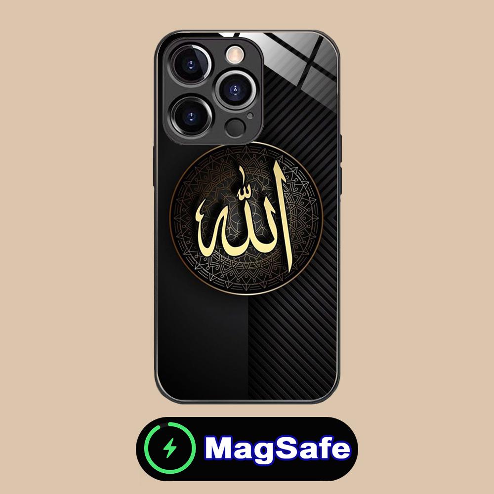 Subhan Allah Чехол для мобильного телефона iPhone 17 16 15 14 13 12 11 Air Pro Max Plus Mini MagSafe Стеклянный Цветной Чехол Красивый