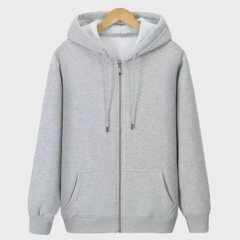 Мужской кардиган Youth Plus Velvet с капюшоном на молнии - осенне-зимняя куртка для мужчин и женщин