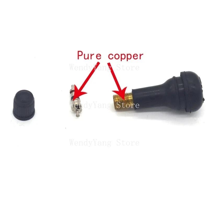 (12шт/упаковка) TR413 Вставные стержни вентилей шин короткие, черные, резиновые Ключ для сердечника вентиля Без разборки внутреннего вентиля шины