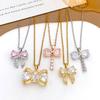 Necklace hot-selling bow necklace accessories temperament simple ins wind copper inlaid zircon fashion versatile accessories