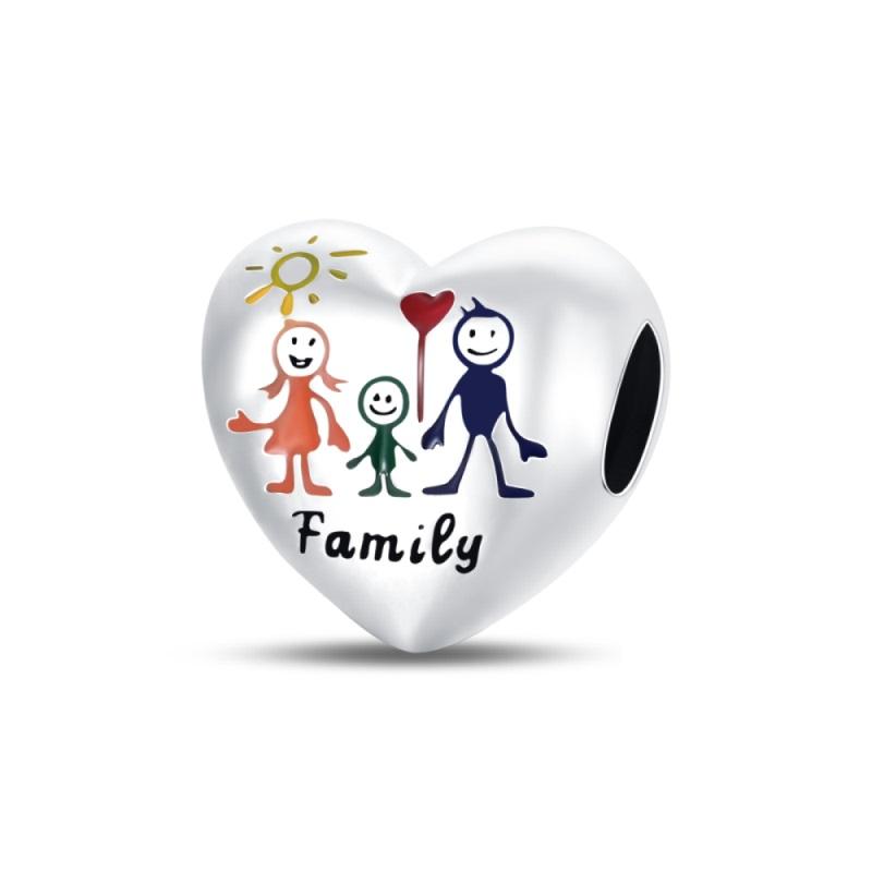 Милые медные подвески-шармы в форме сердца «Материнская любовь» подходят для оригинального браслета, бусина «Семейное дерево», сделай сам, изящные украшения, подарок на Новый год