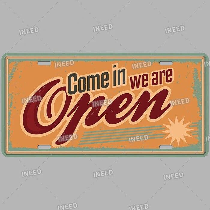 Metal Tin Signs Coffee License Plate Vintage Metal Plaques Retro Tin Plate for Cafe Kitchen Home Living Room Door Wall Art Decor