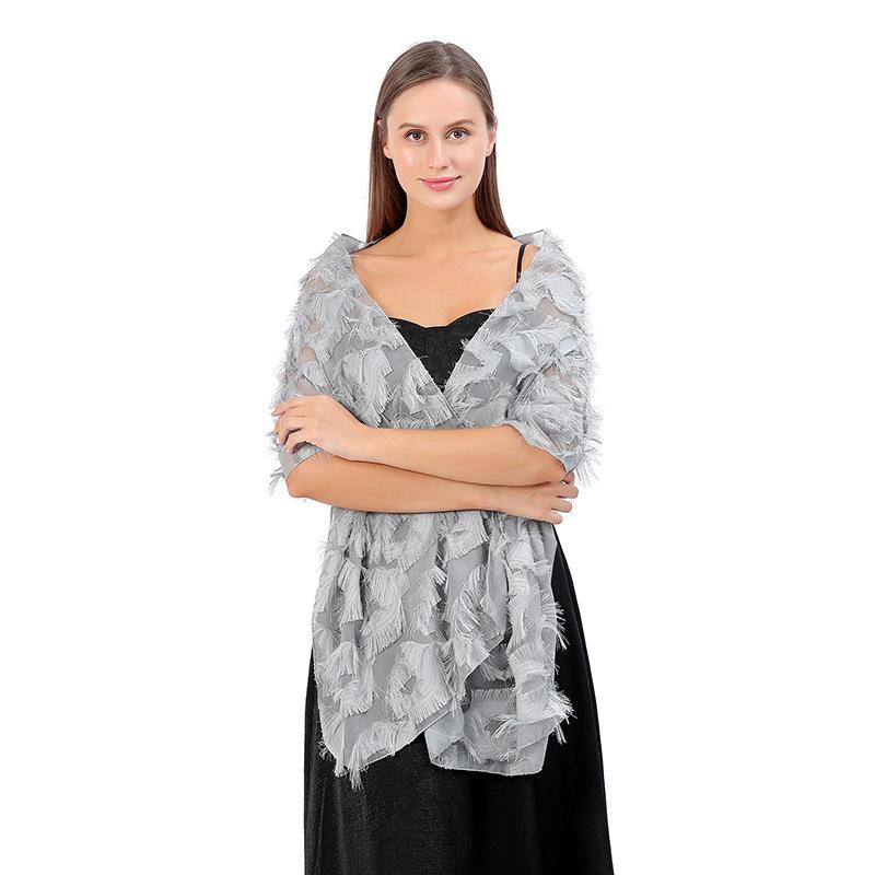 Женские шали и накидки с бахромой для вечернего платья, кружевной шарф из пашмины для костюмированной вечеринки