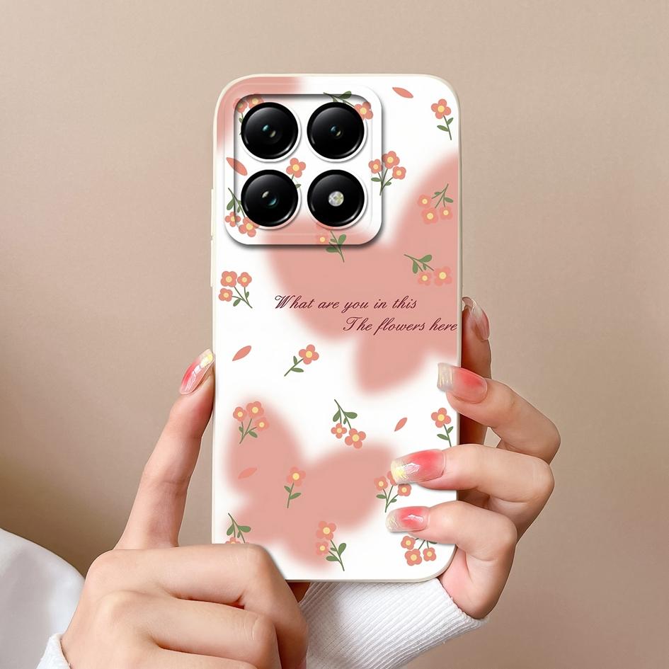 Мягкие новые чехлы для Xiaomi 14T 15 Pro Capa Pretty Cloud Flowers стильный стиль защитный жидкий силикон прочный анти-падение для Xiaomi Shell задние крышки
