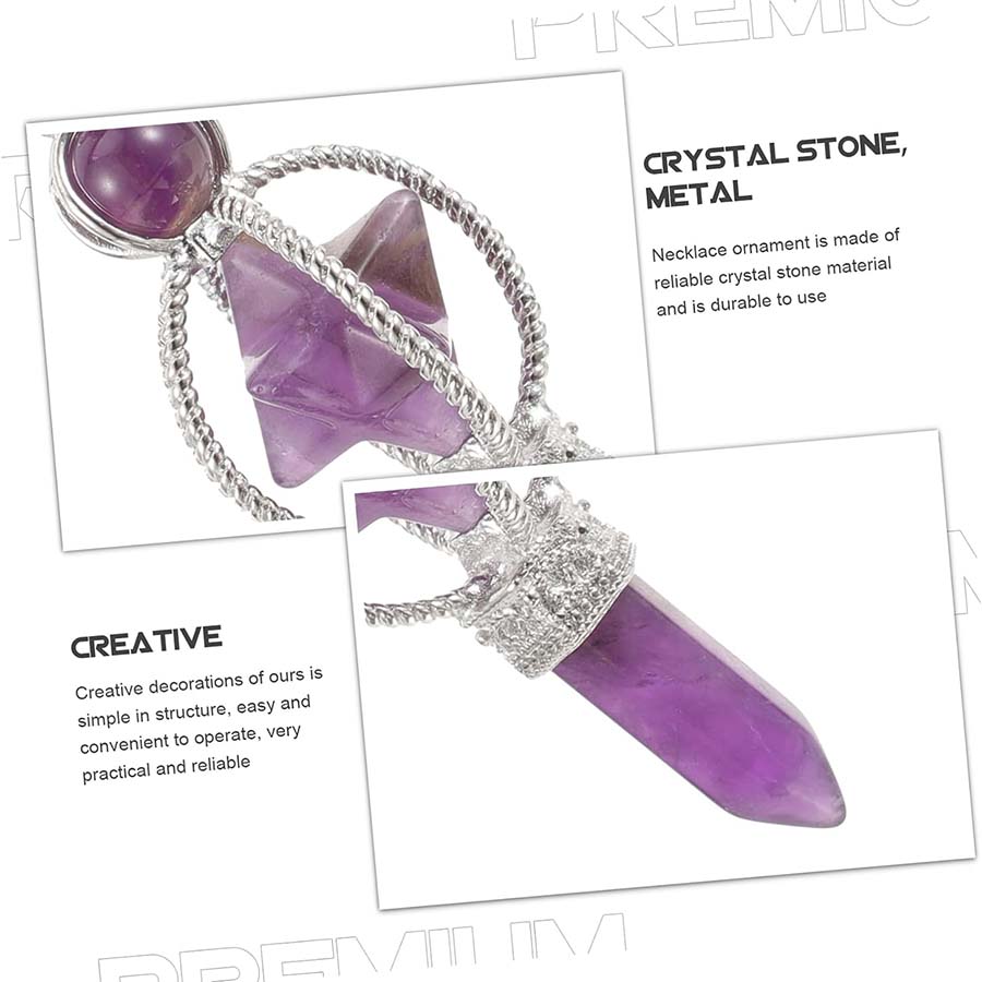 Crystal Merkaba Star Stone Hexagon Pendulums Dowsing Divination Natural Amethyst Quartz Healing Sceptre Reiki Pendlum Pendants