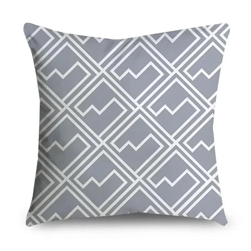 Home Decor Grey Stripe Geometric Cushion Cover Sofa Cover Bedroom Sofa Pillow Cover