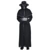 Men Plague Doctor Robe Costume Halloween Party Warlock Coat Steampunk Medieval Suits with Hat Mask