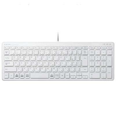 Elecom Клавиатура Проводная пантографическая компактная клавиатура белая TK-FCP097WH