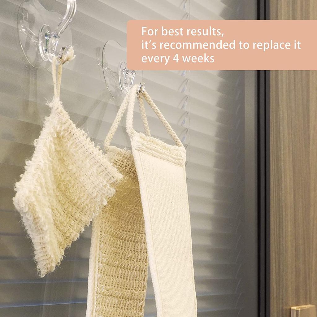 3 шт., натуральный скребок для тела из люфы, набор сизалевых скребков для спины, губка из люфы и сизаль, экономия мыла, отшелушивающий органический душ