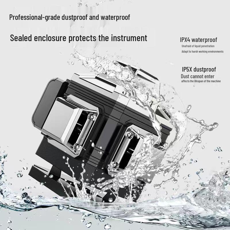 Высокоточный 16-линейный зеленый лазерный уровень с автоматической проекцией для стен и пола