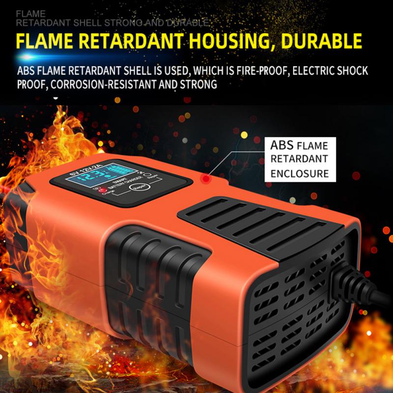 Автоматическое зарядное устройство для автомобильного аккумулятора 2A 6V 12V - Acid GEL AGM Wet Calcium Deep Cycle VRLA Pulse Repair с ЖК-дисплеем