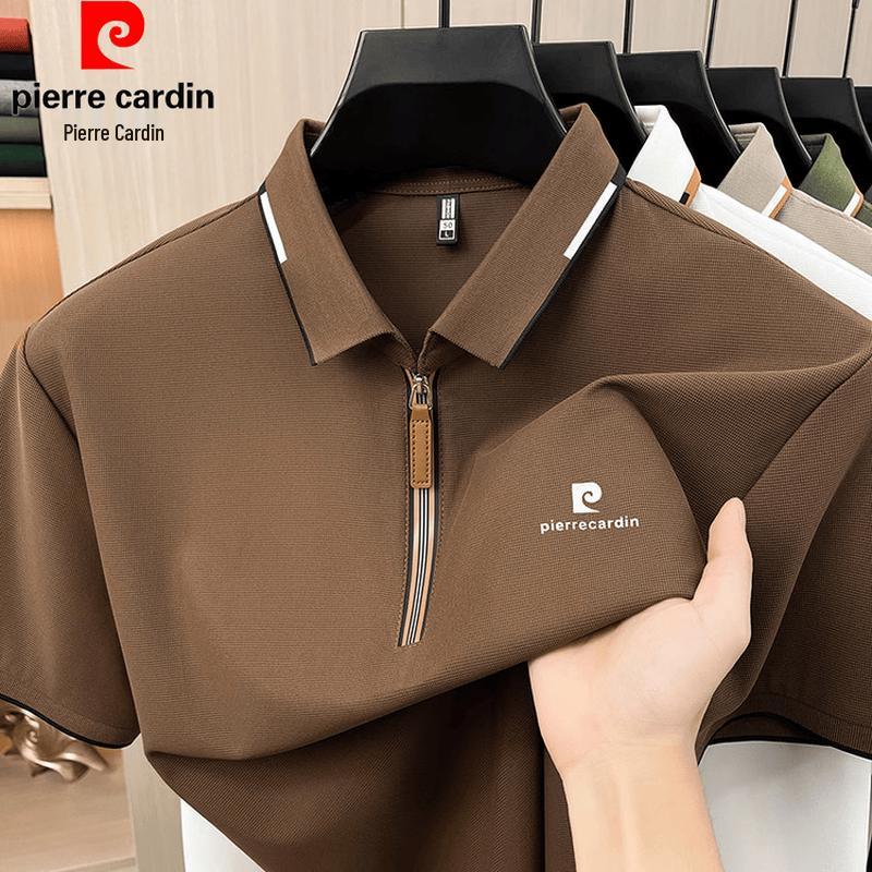 Pierre Cardin Мужская летняя футболка-поло с молнией на половину