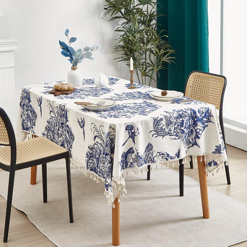 Цветочная круглая прямоугольная скатерть, устойчивая к пятнам, водоотталкивающая, немнущаяся цветочная скатерть для дома, кухни, обеда, вечеринки, использования в помещении и на открытом воздухе