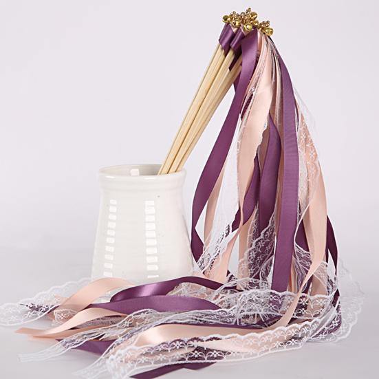 Fairy Wands Great Eco-friendly 8 Styles Wishes Wands Colorful Long Ribbon Fairy Stick Wands with Bells Streamer Sticks Birthday Gift