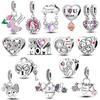 Шармы из серебра 925 пробы Любовь Мать Семья Сестра Сердечки Подходят для оригинального браслета DIY Женские украшения Подарок для подруги