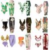 New Vintage Ethnic Print Women's One Piece Swimsuit Two Piece Sheer Skirt Conservative Push Up Padded Swimwear Beachwear