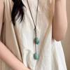 Adjustable Long Oval Necklace Resin Sweater Chain Trendy Clavicle Chain  Gift