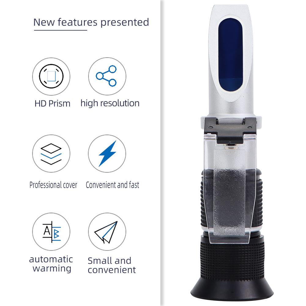 Ручной рефрактометр для сахара 0-90% Содержание Брикса Тестер жидкостей сока с измерительным инструментом ATC Измеритель соуса для меда Розничная коробка