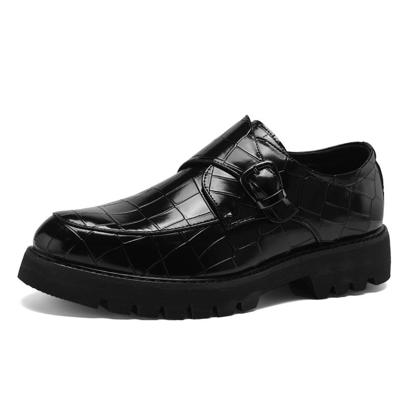 Модные мужские кожаные туфли на толстой подошве Модные британские туфли в стиле Ежедневно, для отдыха, для бизнеса, вечеринки, для офиса, свадьбы, для взрослых, ретро, коричневые туфли