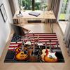 1Pc Electric guitar theme Printed circular carpet, home door mat, outdoor travel protection carpet A2