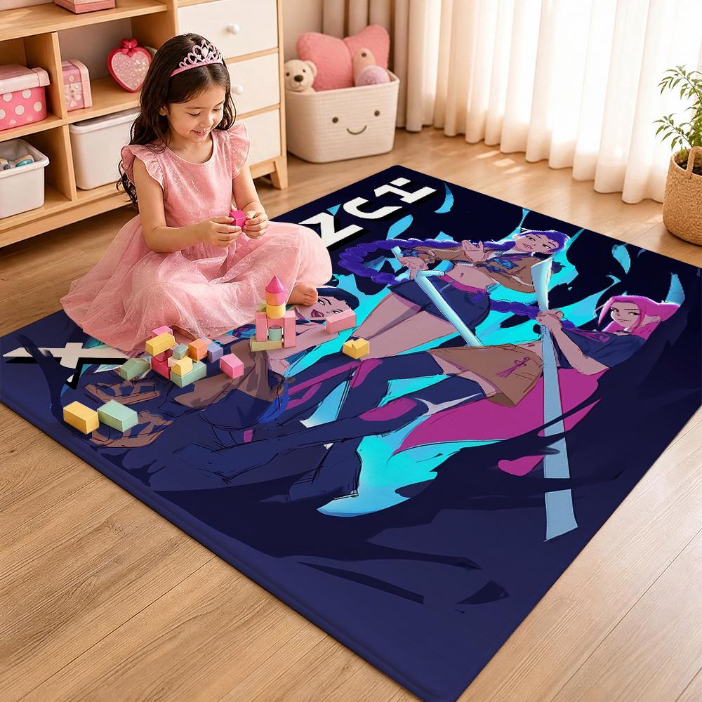 Kpop Idols Hunt Demons Indoor Rug Nonslip Thick Carpet For Hallway Doorway Kitchen Home Party Decor Holiday Gift