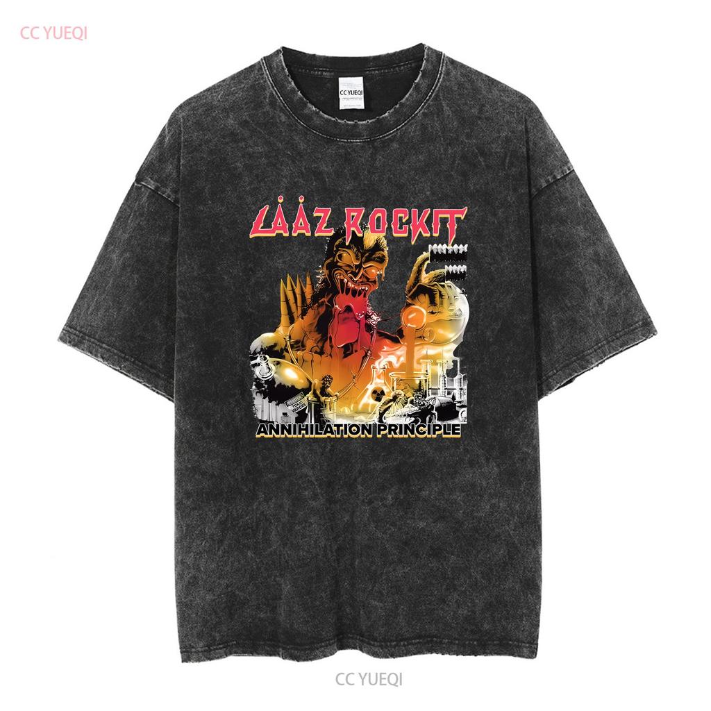 Laaz Rockit Band Белая футболка Все размеры S 5XL T2094 винтажная стираная мягкая с принтом универсальная дышащая удобная повседневная мужская