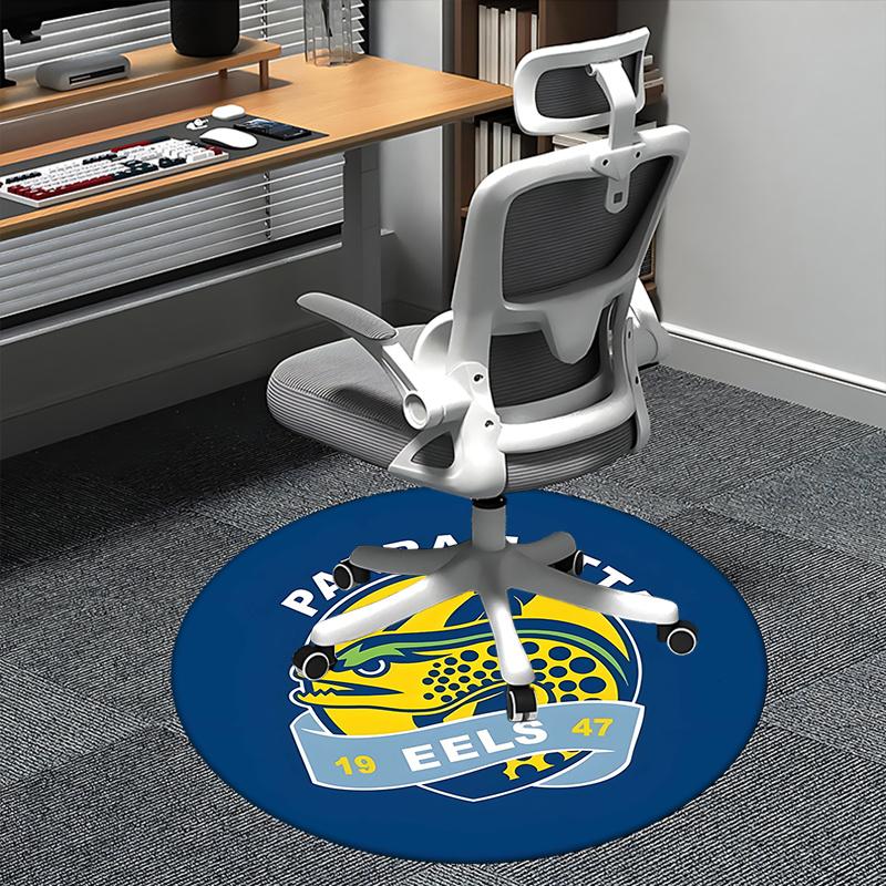 Parramatta Eels, Команда по регбилиг, Коврик для стула, Круглый ковер, Ковер для офиса, Машинная стирка, Нескользящий, Подходит для гостиных, спален